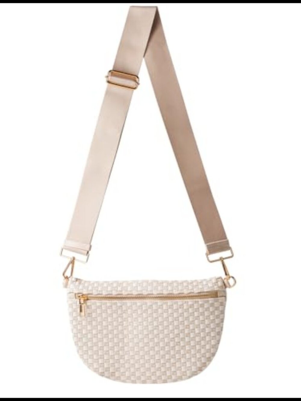 Woven Checkered Vegan Leather Crossbody Bum Bag